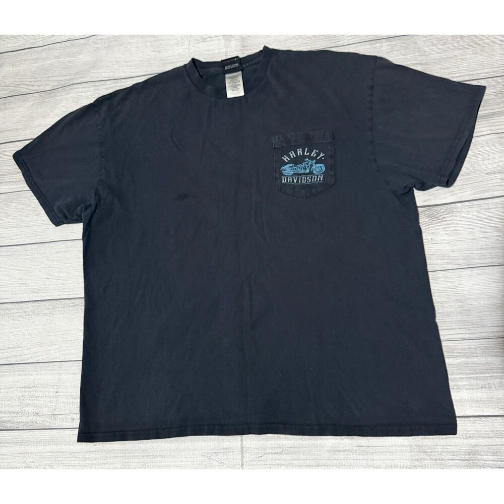 Harley-Davidson Black Jack Florence SC Pocket T-Shirt Size XXL 2XL Defect 2017 - Picture 2 of 7